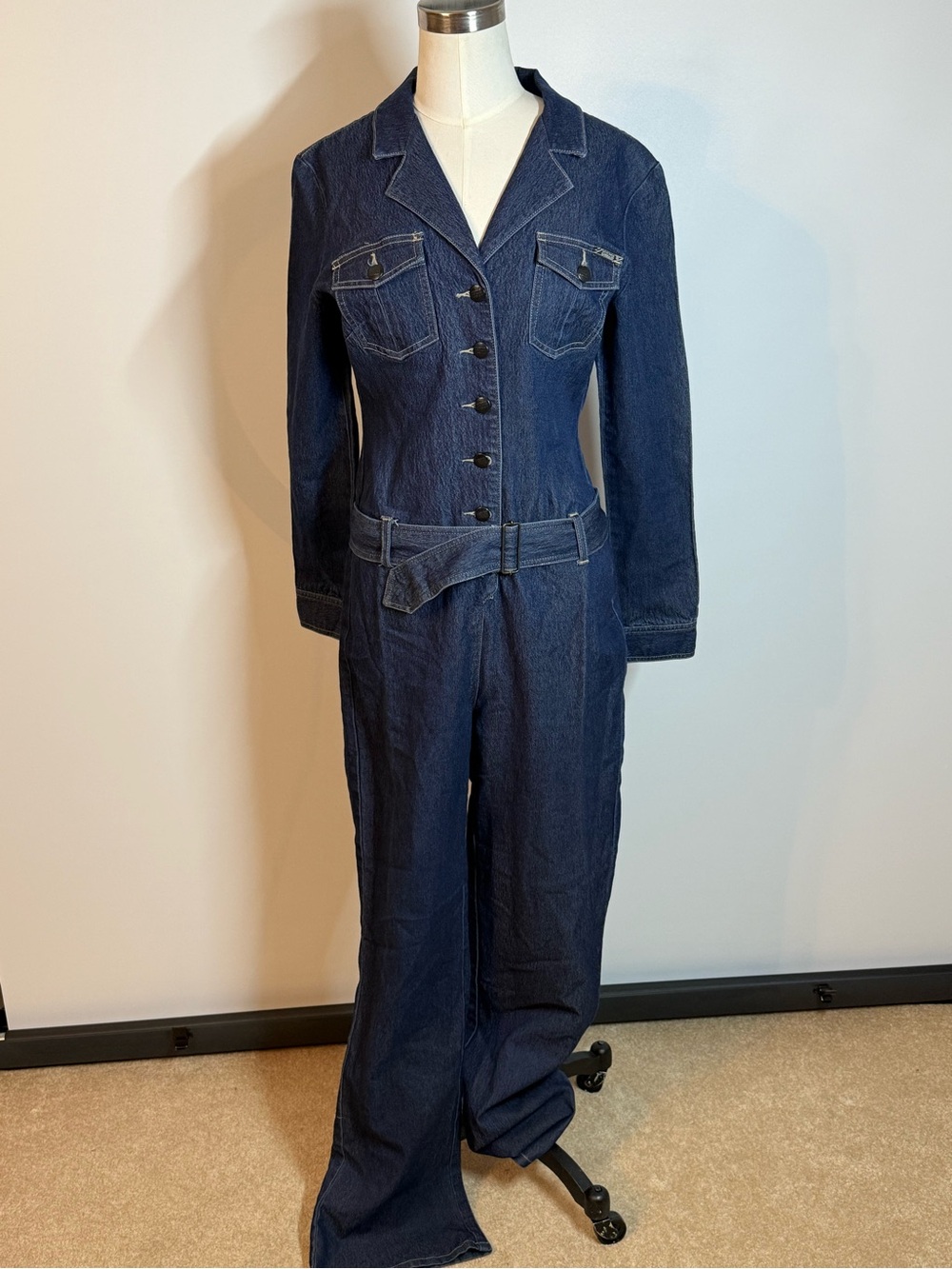 Marithe Francois Girbaud Dark Indigo Denim Jumpsuit
